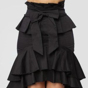 Fashion Nova Lola Ruffle Skirt In Khaki
